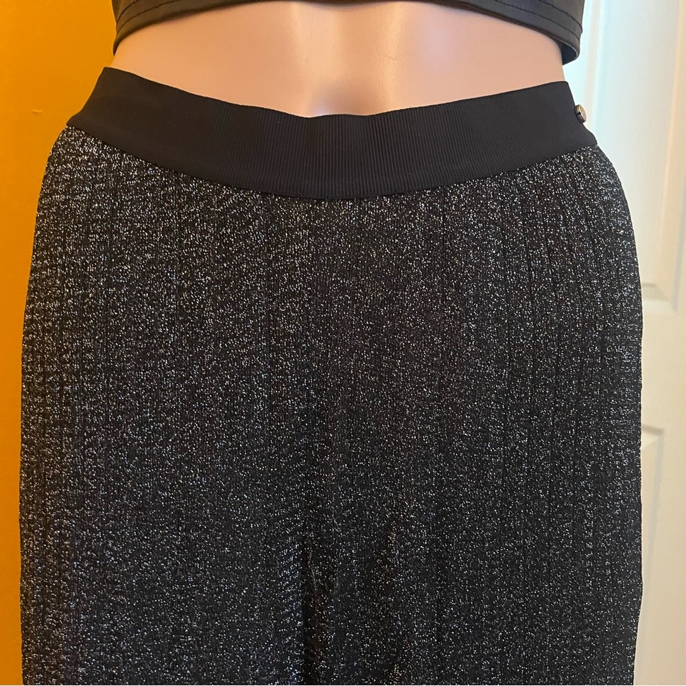 Diesel M-CHICY Black/Silver Wide Leg metallic Pants - Picture 3 of 6